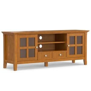 Simpli Home Acadian Solid Wood 60 In. Wide Transitional Tv Media Stand ... regarding Acadian Solid Wood 60&quot; Tv Media Stand, Rustic Natural Aged Brown