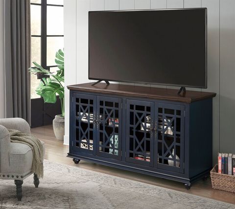 Spindle Furniture Belvedere 63-Inch Trellis 4-Door Tv Stand Console ... throughout