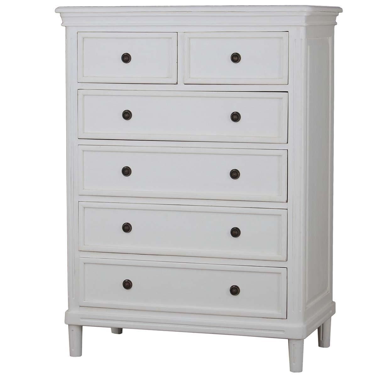 Tall White 6 Drawer Dresser pertaining to 42&quot; White 6-Drawer Dresser