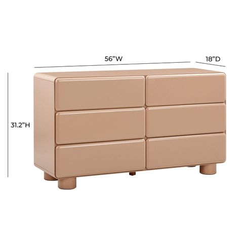 Tammy Taupe 6-Drawer Dresser At Futonland within