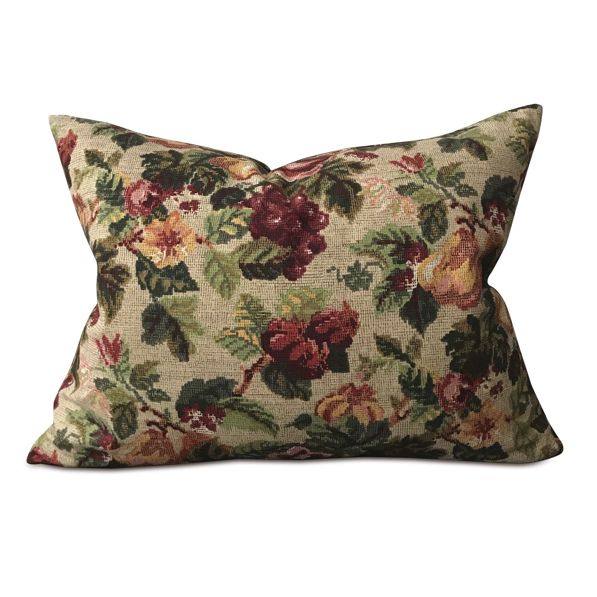 Tapestry Floral Sofa At Michelle Wang Blog regarding 37&quot; Oak Velvet Floral Sofa And Toss Pillows With Espresso Legs