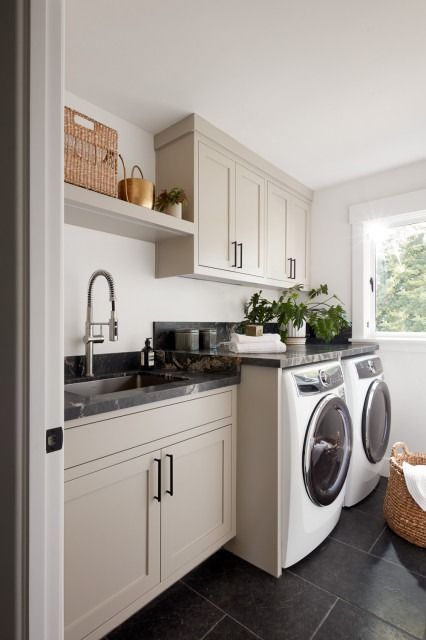 The 10 Most Popular Laundry Rooms So Far In 2024 | Transitional Laundry ... pertaining to Laundry Room Lighting and Design Crafting a Bright and Inviting Space