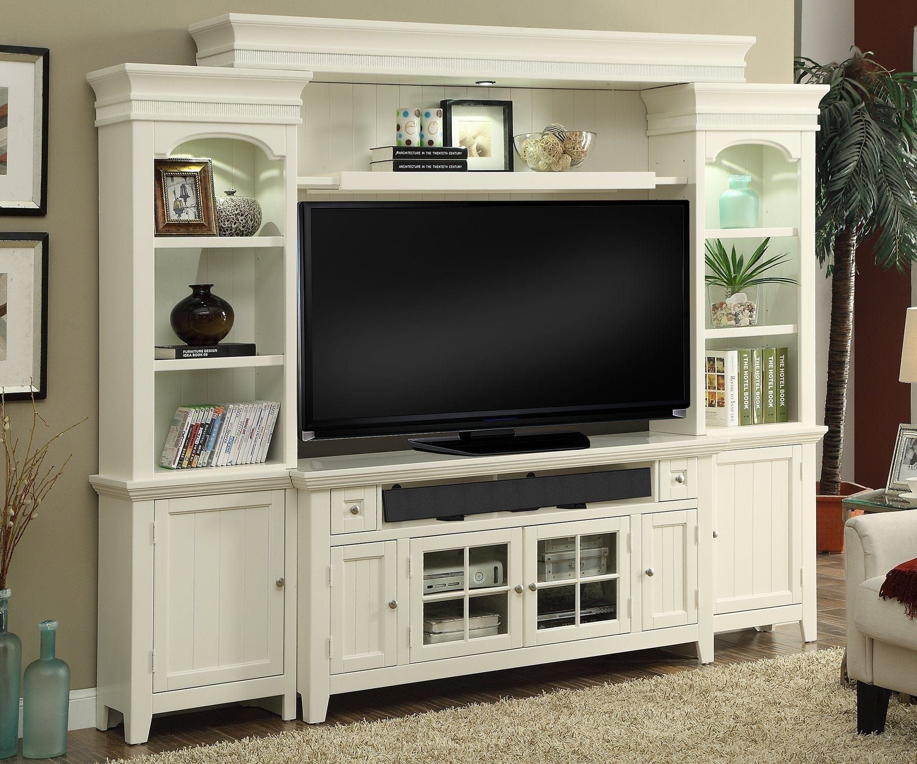 Tidewater 62&quot; Console Entertainment Wall By Parker House Furniture ... throughout