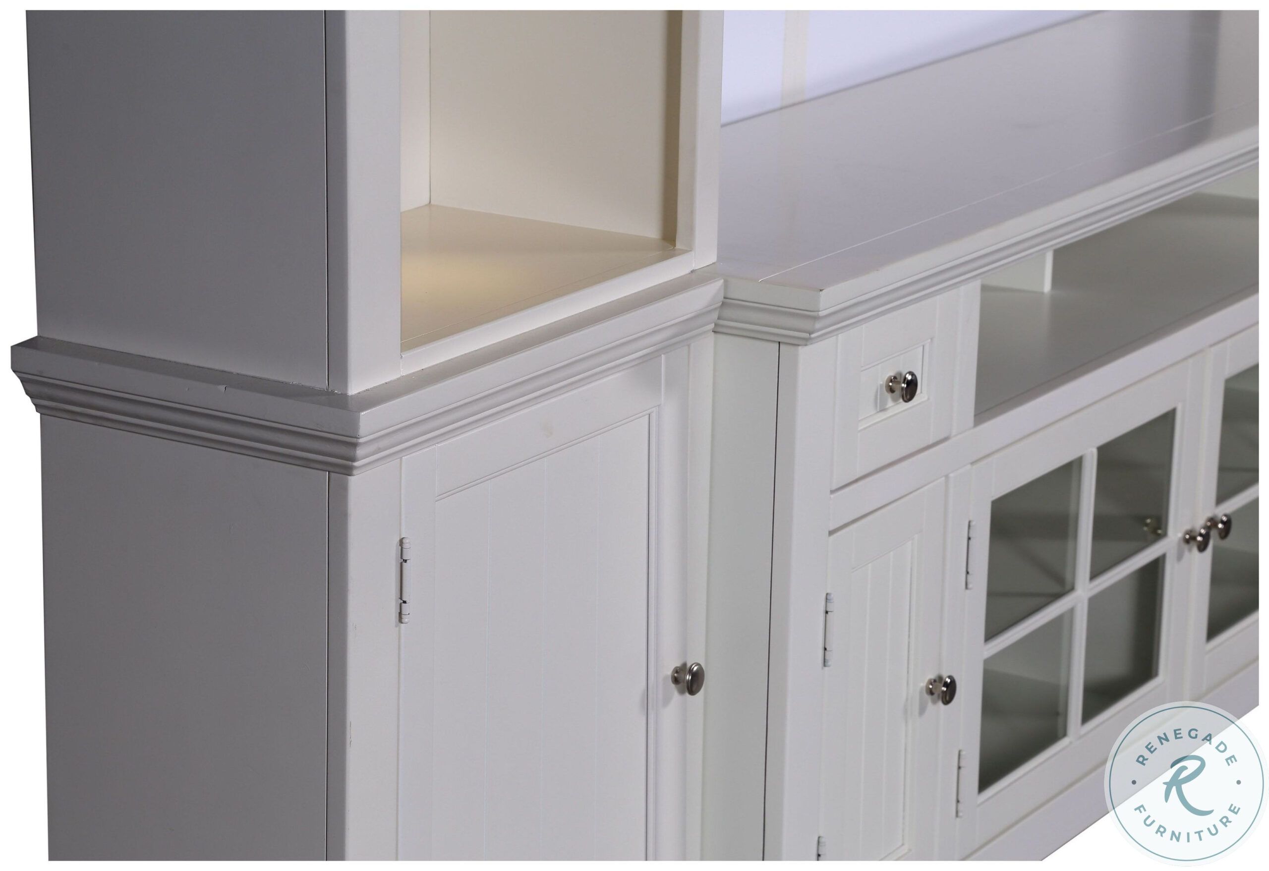 Tidewater Vintage White 62&quot; Entertainment Wall From Parker House (Tid ... regarding