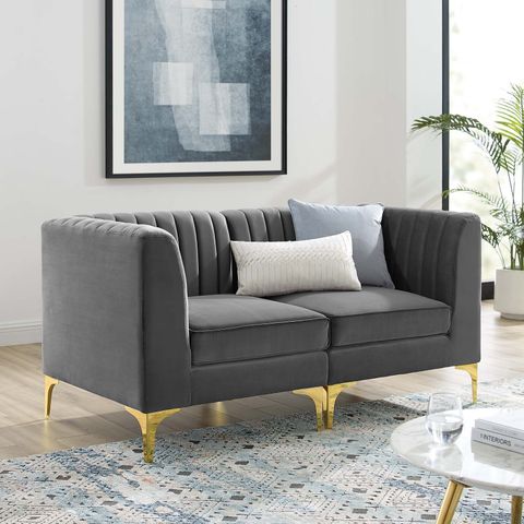 Triumph Channel Tufted Performance Velvet Loveseat | Love Seat, Tufted ... regarding The Enduring Appeal of the Tufted Sofa Then and Now