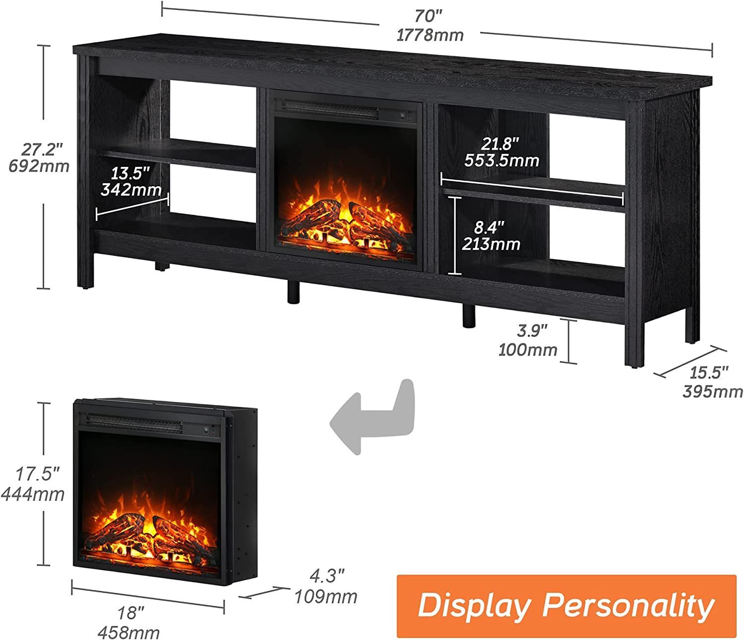 Wampat 70&quot; Led Tv Stand For Tvs Up To 80 Inches, Black Entertainment ... regarding The Ultimate Guide to Setting Up Your 80-Inch TV on a Black Entertainment Center