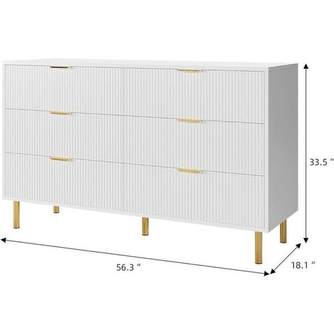 White 6 Drawer Dresser For Bedroom | White 6 Drawer Dresser, Modern ... within 42" White 6-Drawer Dresser
