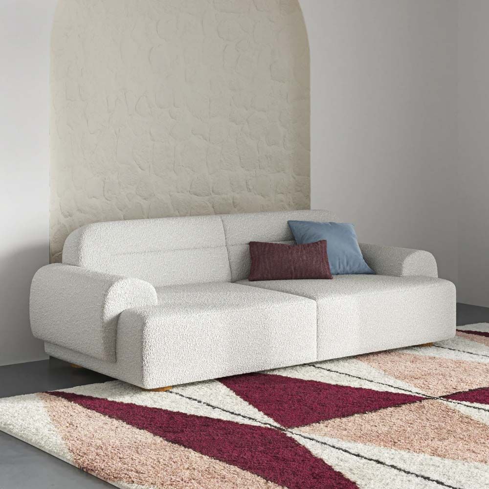 20 Boucle Sofas For A Cozy Living Room | 10 Stunning Homes with The Art of Integrating a Pink Boucle Sofa into Your Living Space Design