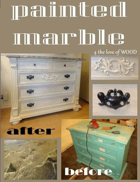 4 The Love Of Wood: Faux Marble - Painting A Dresser with