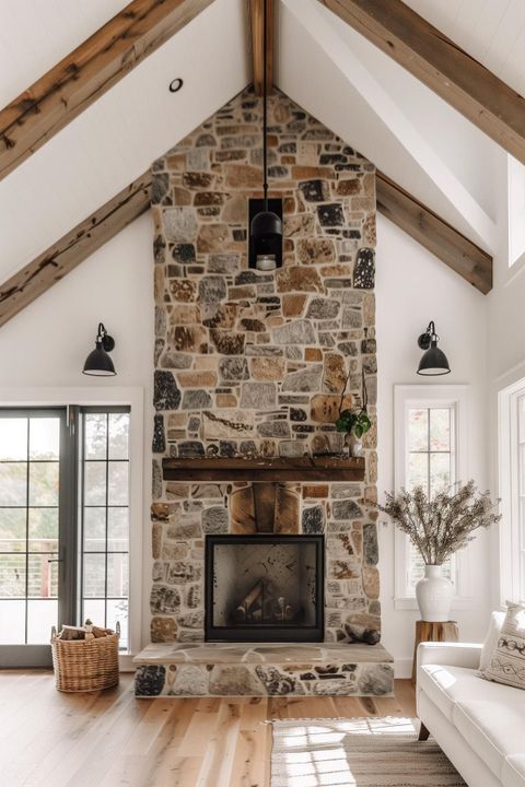40 Farmhouse Fireplace Ideas That Bring Warmth To Your Home In 2024 ... throughout Bringing Warmth Home Understanding Farmhouse Aesthetics