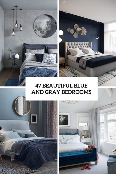 47 Beautiful Blue And Gray Bedrooms - Digsdigs throughout