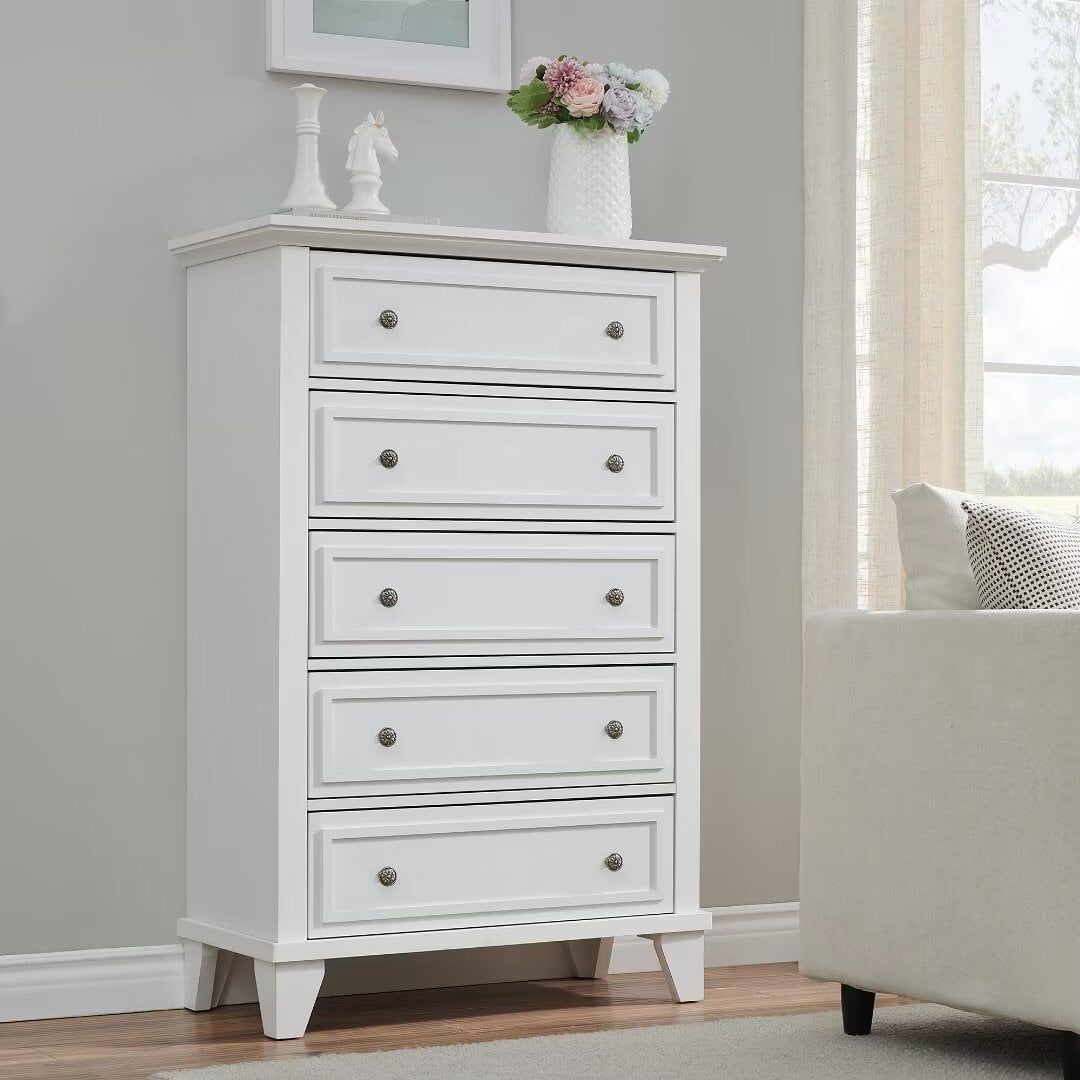 5 Drawers Dresser For Bedroom, Modern Drawer Chest, Wood Organizer ... in