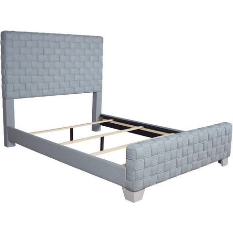 Acme Bd02353Q Saree Queen Bed In Woven Light Teal Chenille &Amp; Gray Finish pertaining to Acme Saree Sofa, Light Teal Chenille & White Finish