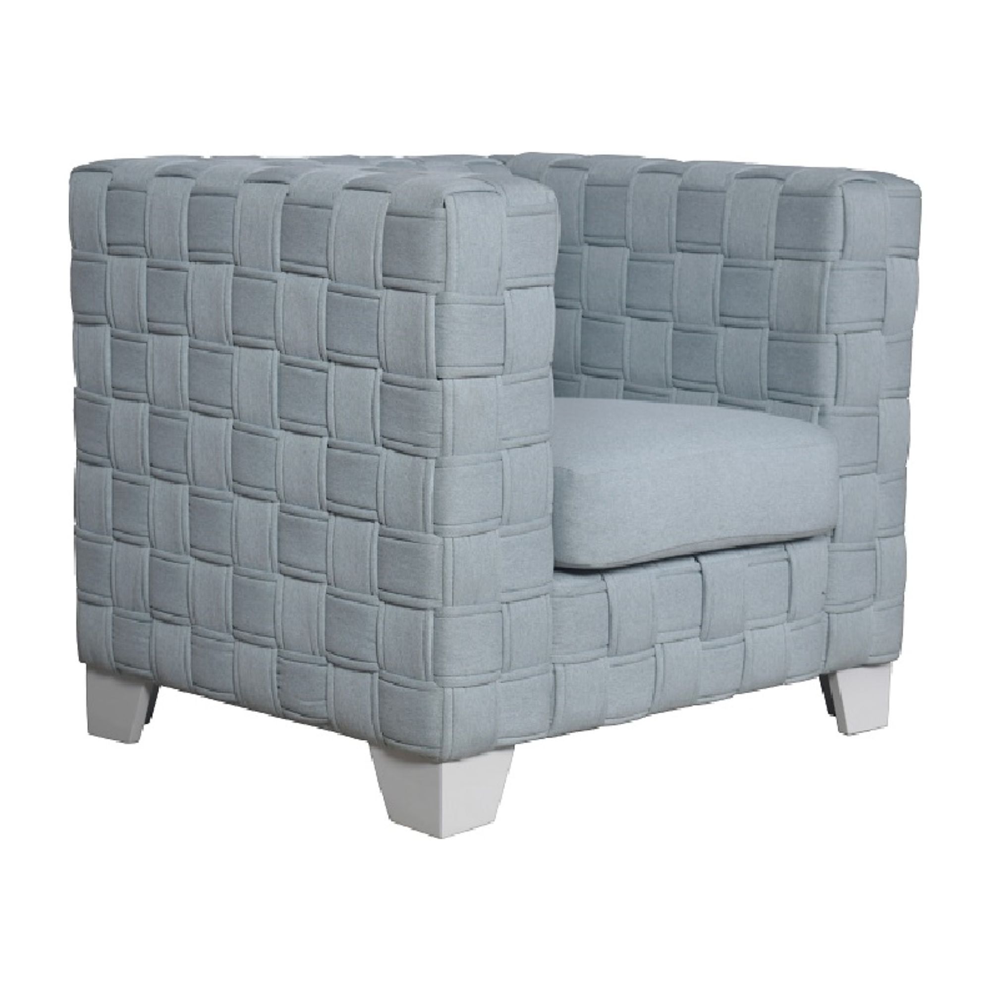 Acme Saree Chair, Light Teal Chenille &amp;Amp; White Finish - Walmart.com regarding Curating Your Living Space with the ACME Saree Sofa