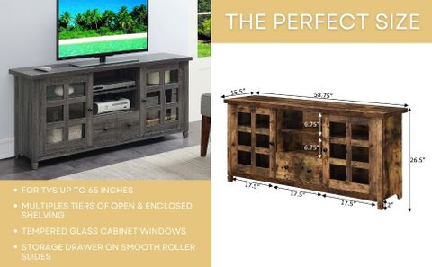 Amazon.com: Convenience Concepts Newport Park Lane 1 Drawer Tv Stand ... intended for Mastering Media Storage Discover the Newport Park Lane TV Stand