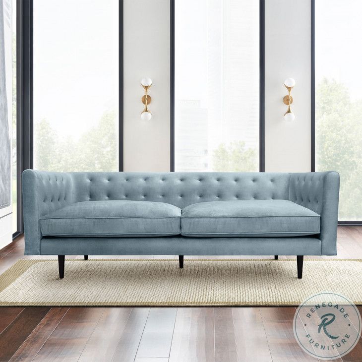 Annabelle Bluestone Velvet Sofa From Armen Living | Coleman Furniture in