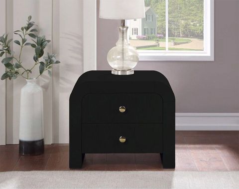 Artisto Black Lacquer Night Stand regarding