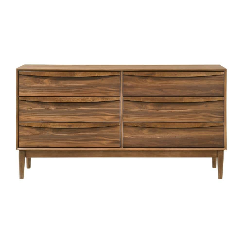 Benjara Brown 6-Drawer 55 In. Wide Dresser Without Mirror Bm308839 ... intended for