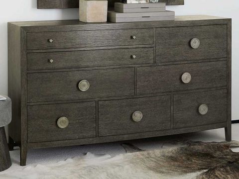 Bernhardt Linea 8-Drawers Brown Oak Wood Double Dresser | Bh384054B throughout Unpacking the Design Philosophy Behind the Bernhardt Linea Dresser