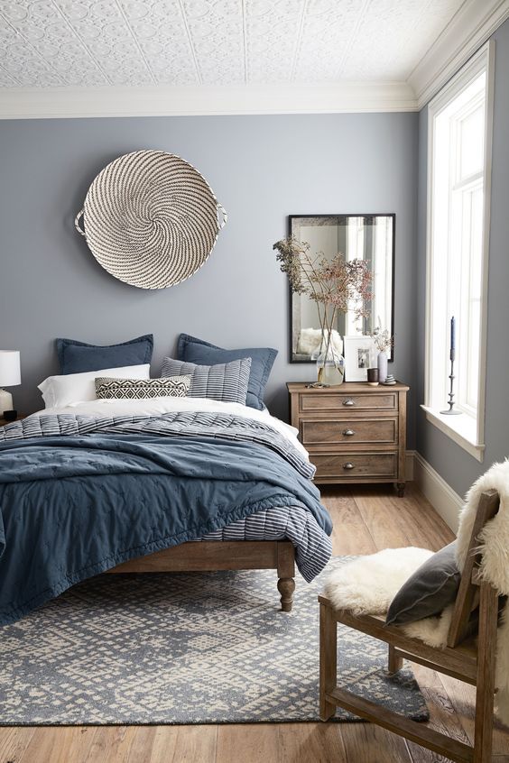 Designing a Serene Bedroom with the Blue Gray Dresser