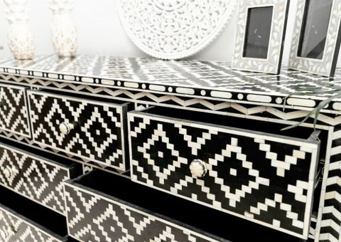 Bone Inlay 7 Drawers Dresser Table 7 Drawers Chest Of Drawers - Etsy within