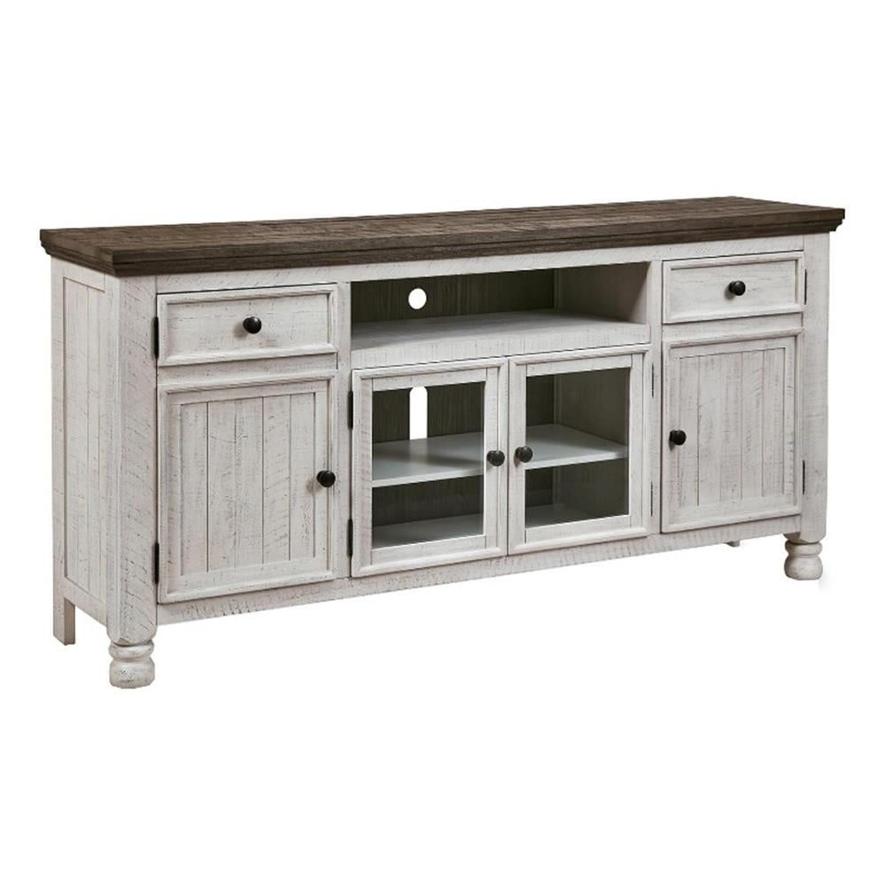 Bowery Hill Farmhouse Style Wood Tv Stand For Tvs Up To 85&quot;, Distressed ... in
