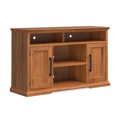 Bridgevine Home 53 In. Fully Assembled Oak Tv Stand, Fits Tv's Up To 60 ... throughout From Forest to Family Room The Journey of a Light Oak Native TV Stand
