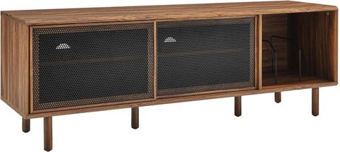 Chaokang Kurtis, Tv And Record Stand, Oak - Walmart.com inside The Perfect Fit The Kurtis 47" TV Stand Charcoal Explained