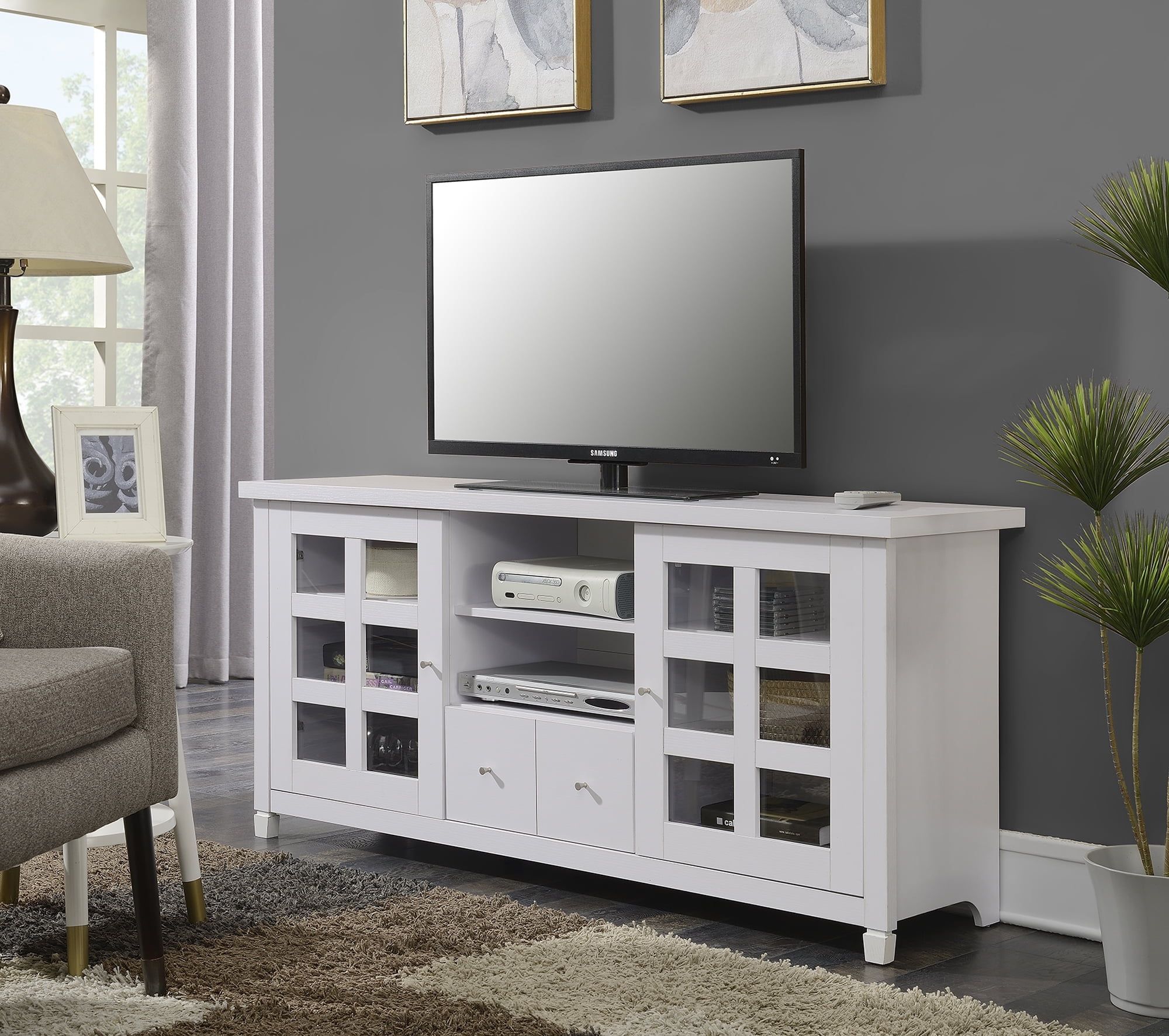 Convenience Concepts Newport Park Lane 60&quot; Tv Stand, Multiple Colors ... within Mastering Media Storage Discover the Newport Park Lane TV Stand
