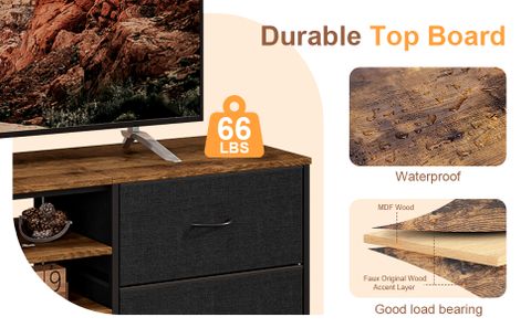 Dynus Tv Unit Cabinet For Tv Up To 65 Inch,Wood Tv Stand With 5 Fabric ... for Beyond the Screen Maximizing Your vidaXL Natural Wood and Black Frame TV Cabinet