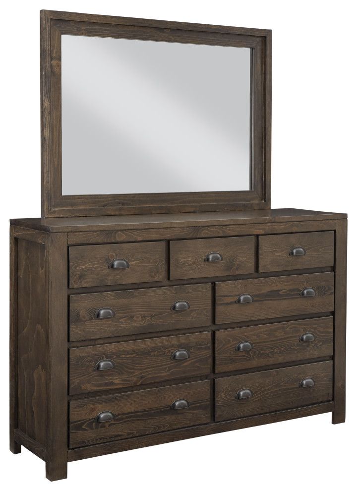 Falcon Bluff Drawer Dresser &amp;Amp; Mirror, Saddle Brown - Rustic - Dressers ... with Understanding the Craftsmanship Behind Saddle Brown Falcon Bluff Chests
