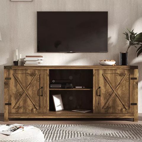 Farmhouse Entertainment Center Tv Stand Luxury Modern Cabinet Tv Console regarding Beyond the Screen Maximizing Your vidaXL Natural Wood and Black Frame TV Cabinet