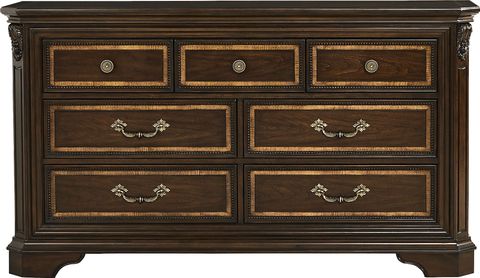 Fuller 7 Pc Brown Cherry Dark Wood Queen Bedroom Set With Dresser ... throughout Understanding the Enduring Charm of the Hollis Toffee Brown Dresser