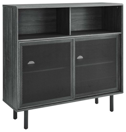 Kurtis 47" Display Cabinet, Charcoal - Midcentury - Entertainment ... for The Perfect Fit The Kurtis 47" TV Stand Charcoal Explained