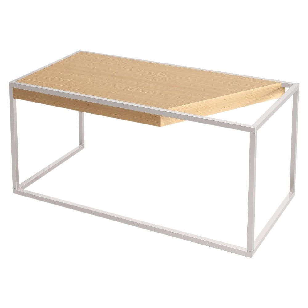 Modern Minimalist Home Office Writing Desk Oak Wood And Brushed ... inside