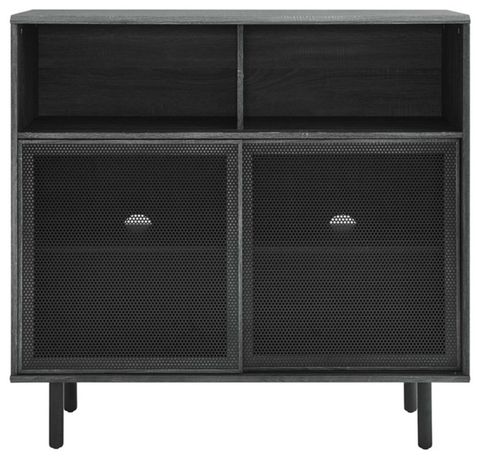 Modway Kurtis 47" Mdf And Particleboard Display Cabinet In Charcoal ... regarding