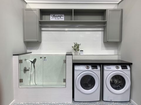 Multi-Purpose Dog Shower &Amp; Laundry Room Combo - Transitional - Laundry ... within