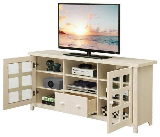 Newport Park Lane One-Drawer Tv Stand With Cabinets And Shelves In ... with Mastering Media Storage Discover the Newport Park Lane TV Stand