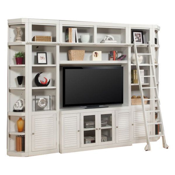 Parker House Boca 6-Piece 56&quot; Entertainment Wall In Cottage White ... with