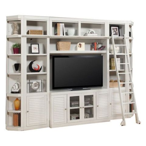 Parker House Boca 6-Piece 56" Entertainment Wall In Cottage White ... with