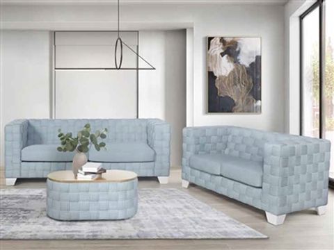 Saree 2 Piece Sofa Set In Light Teal Chenille &Amp; White Finish By Acme ... pertaining to Curating Your Living Space with the ACME Saree Sofa