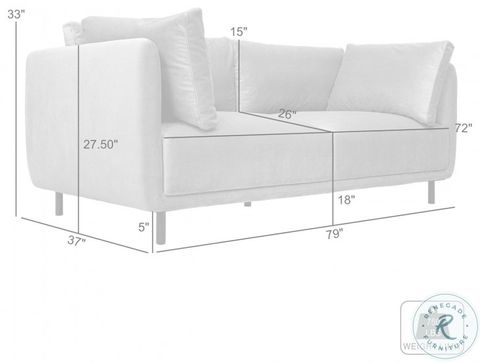 Serenity Fossil Gray Velvet Sofa From Armen Living | Coleman Furniture with regard to