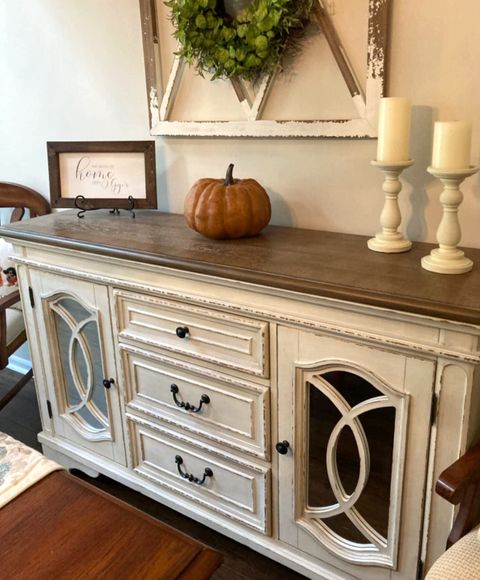 Signature Design By Ashley Realyn French Country Distressed Buffet ... in A Closer Look at the Ashley Realyn Chest's Rustic Appeal and Practicality