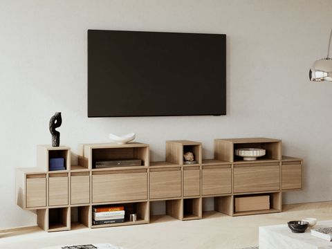 Tv Stand In Oak With Doors And Drawers within From Forest to Family Room The Journey of a Light Oak Native TV Stand
