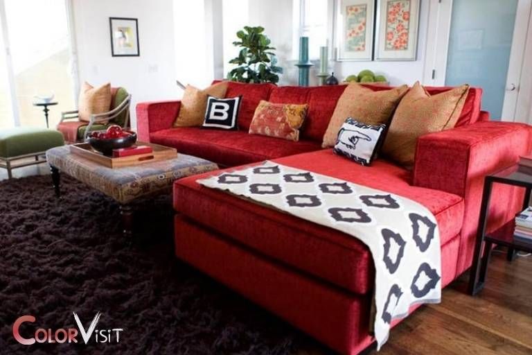 What Color Pillows For A Red Couch? Complementary Shades! with regard to