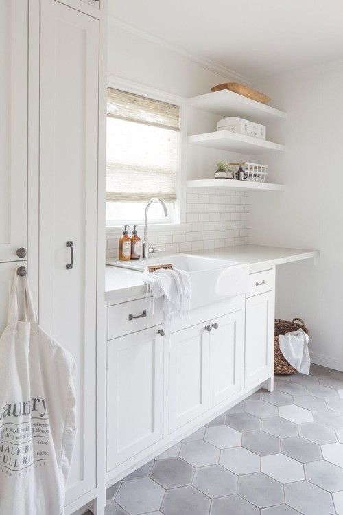 White Laundry Room Cabinets Well-Organized &amp;Amp; Bright Rooms - Backsplash ... pertaining to