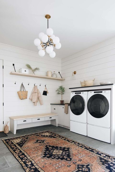 White Laundry Rooms, Dream Laundry Room, Laundry Room Shelves, Basement ... inside Unlocking the Potential of Your Laundry Room White Wood and Brass Edition