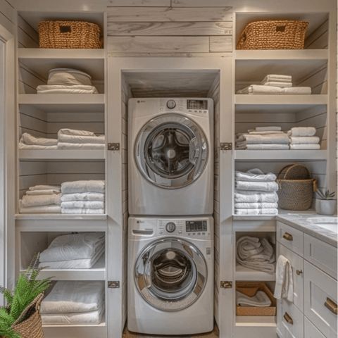 10 Best Stacked Laundry Room Ideas To Save Space pertaining to
