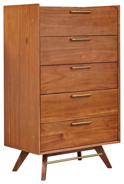 32&quot; Acacia Wood High Chest In Walnut - Midcentury - Dressers - By ... inside