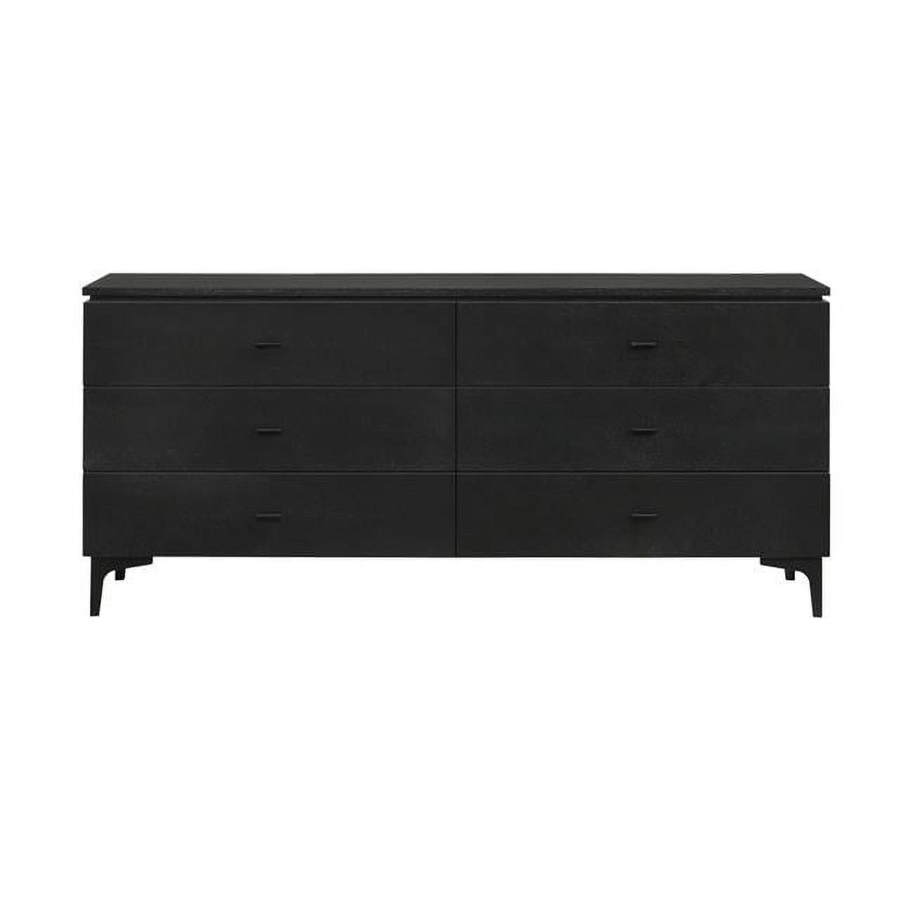 63 In. Black Six Drawer Double Dresser - Walmart.com in Exploring the Versatility of the 59&quot; Black Charcoal Six Drawer Double Dresser